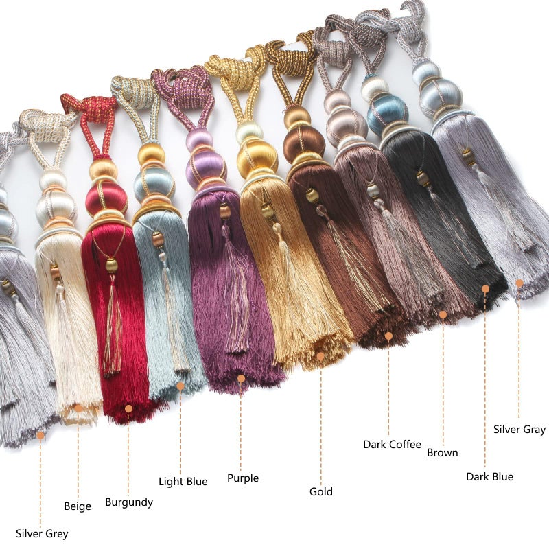 yawpnan Paired Lantern Single Hanging Ball Tassels Curtains Buckle Sling Binding Lantern Tiebacks Handcrafted Braided Buckle Drapery Curtain Holdbacks Window Treatments for Home 2 Pack - Image 5